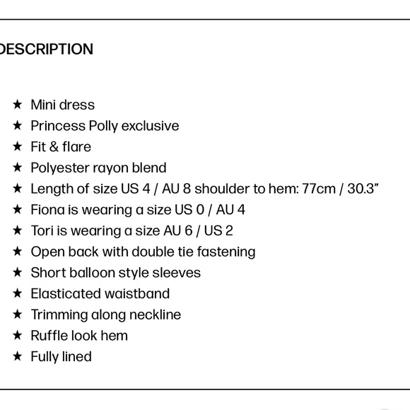 NWOTPrincess Polly Danny Ruffle Hem Open Back Summer Mini Dress in White Size 10 - Picture 6 of 15